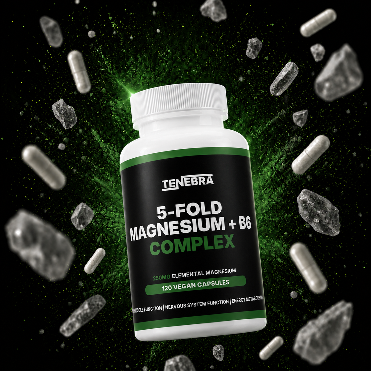 Magnesium 5x Complex + B6 - 120 vegan capsules
