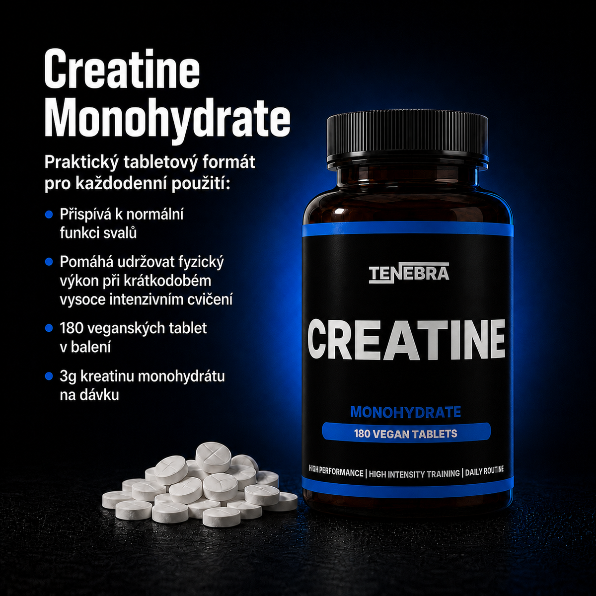 Creatine Monohydrate - 180 vegan tablets